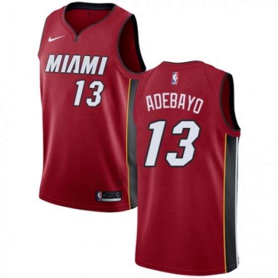 Men's Nike Miami Heat #13 Edrice Adebayo Authentic Red NBA Jersey Statement Edition - Ujersey