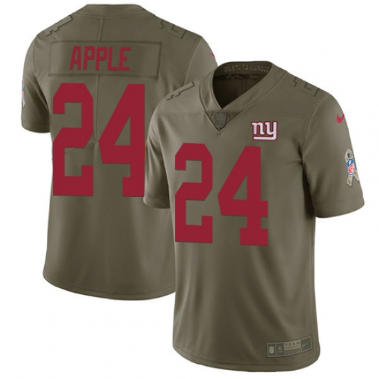 Youth Nike New York Giants #24 Eli Apple Limited Olive 2017 Salute to Service NFL Jersey - Ujersey