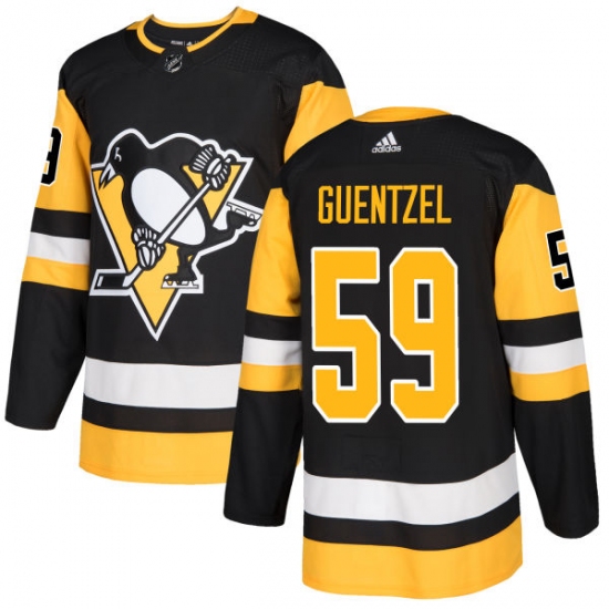Men's Adidas Pittsburgh Penguins #59 Jake Guentzel Authentic Black Home NHL Jersey - Ujersey