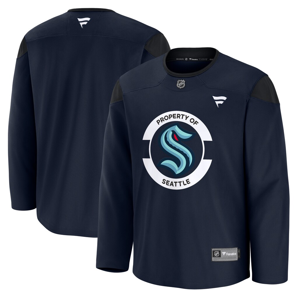 Men's Seattle Kraken Fanatics Navy Practice Jersey - SUjersey01