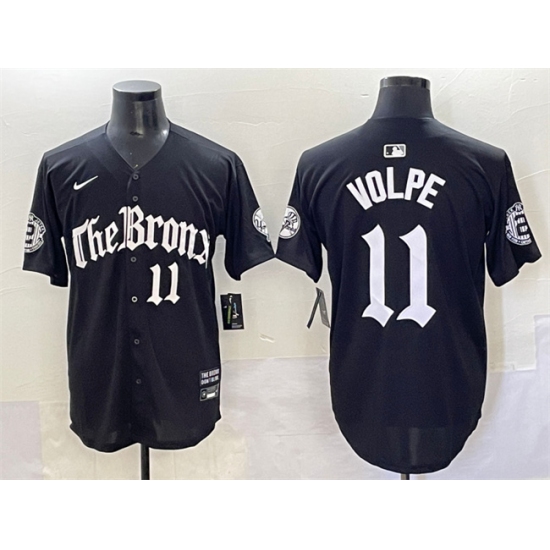 Men's New York Yankees #11 Anthony Volpe Black 'Gothic Legacy Edition' Vapor Premier Limited Stitched Baseball Jersey - Ujersey