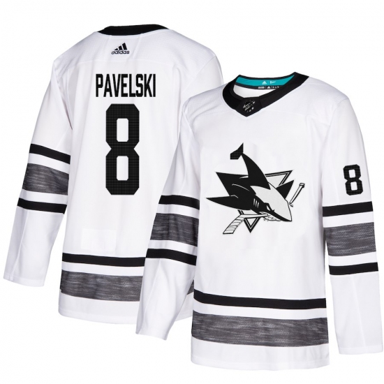 Men's Adidas San Jose Sharks #8 Joe Pavelski White 2019 All-Star Game Parley Authentic Stitched NHL Jersey - Ujersey