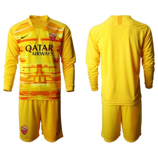 Roma Blank Yellow Goalkeeper Long Sleeves Soccer Club Jersey