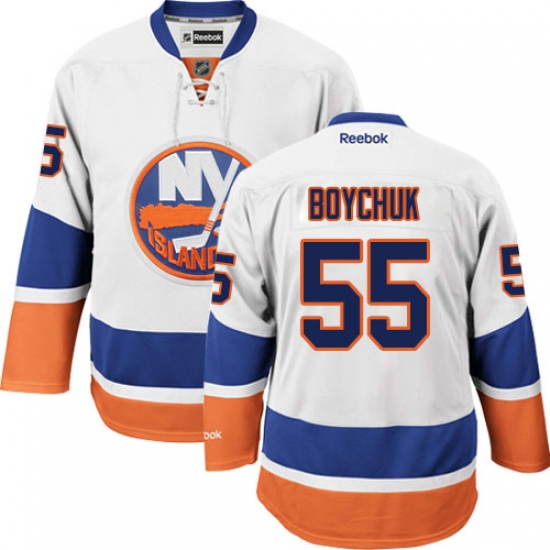 Women's Reebok New York Islanders #55 Johnny Boychuk Authentic White Away NHL Jersey - Ujersey