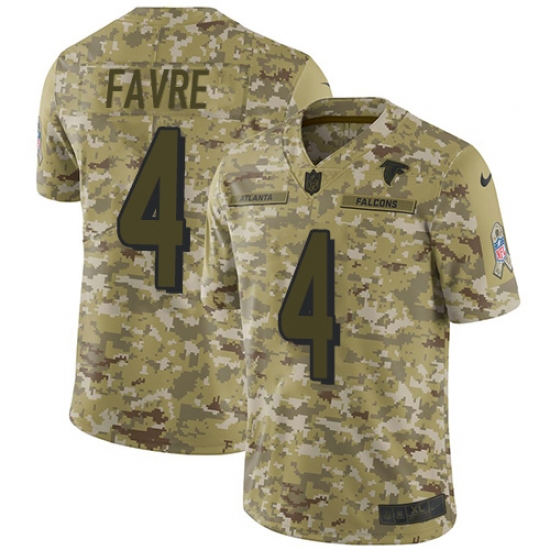Men's Nike Atlanta Falcons #4 Brett Favre Limited Camo 2018 Salute to Service NFL Jersey - Ujersey