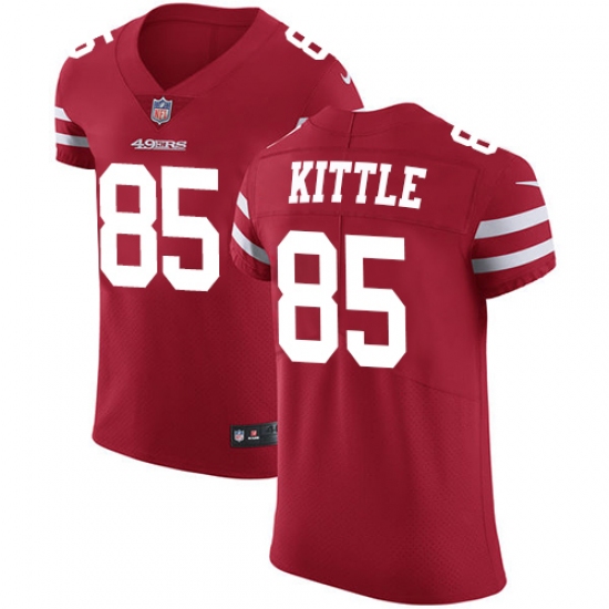 Men's Nike San Francisco 49ers #85 George Kittle Red Team Color Vapor Untouchable Elite Player NFL Jersey - Ujersey