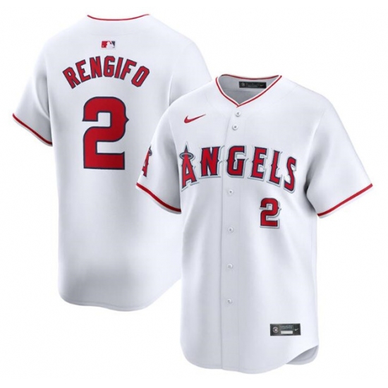 Men's Los Angeles Angels #2 Luis Rengifo White Home Limited Baseball Stitched Jersey - Ujersey