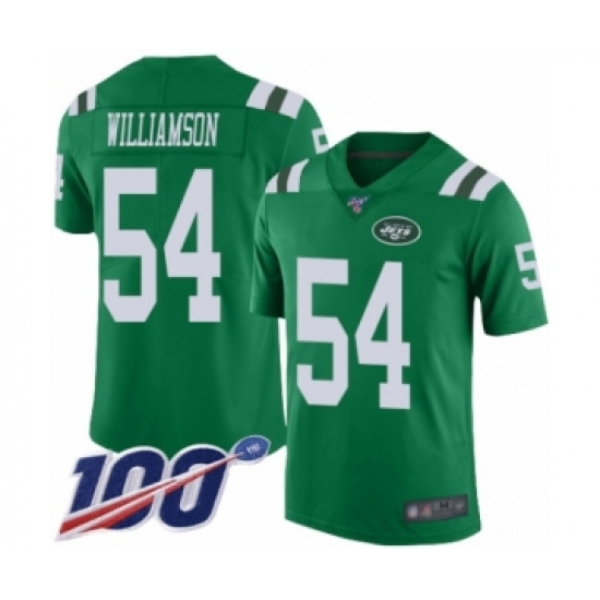 Men's New York Jets #54 Avery Williamson Limited Green Rush Vapor Untouchable 100th Season Football Jersey - Ujersey