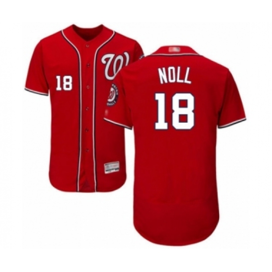 Men's Washington Nationals #18 Jake Noll Red Alternate Flex Base Authentic Collection Baseball Player Jersey - Ujersey