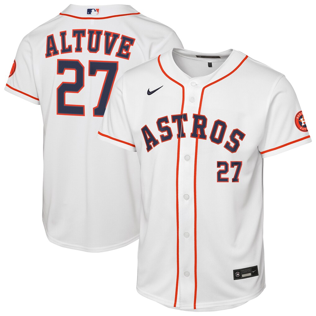 Youth Houston Astros Jose Altuve Nike White Home Stadium Jersey - Ujersey