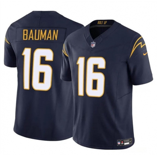 Men's Los Angeles Chargers #16 Casey Bauman Navy 2024 F.U.S.E. Vapor Limited Football Stitched Jersey
