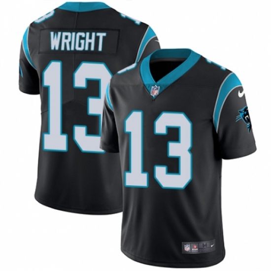 Men's Nike Carolina Panthers #13 Jarius Wright Black Team Color Vapor Untouchable Limited Player NFL Jersey - Ujersey