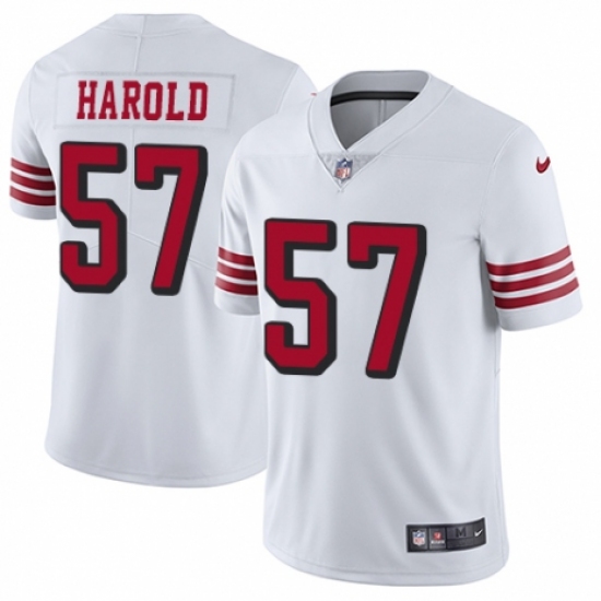 Youth Nike San Francisco 49ers #57 Eli Harold Limited White Rush Vapor Untouchable NFL Jersey - Ujersey