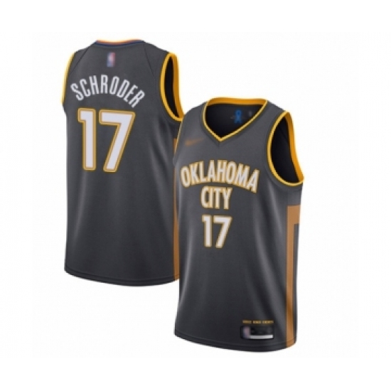 Youth Oklahoma City Thunder #17 Dennis Schroder Swingman Charcoal Basketball Jersey - 2019 20 City Edition - Ujersey