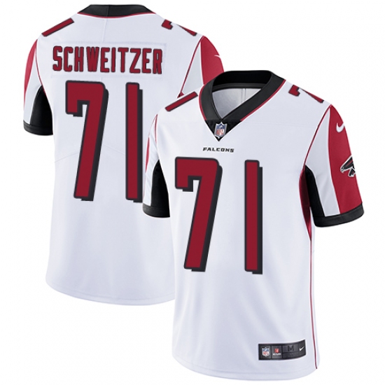 Youth Nike Atlanta Falcons #71 Wes Schweitzer White Vapor Untouchable Limited Player NFL Jersey - Ujersey