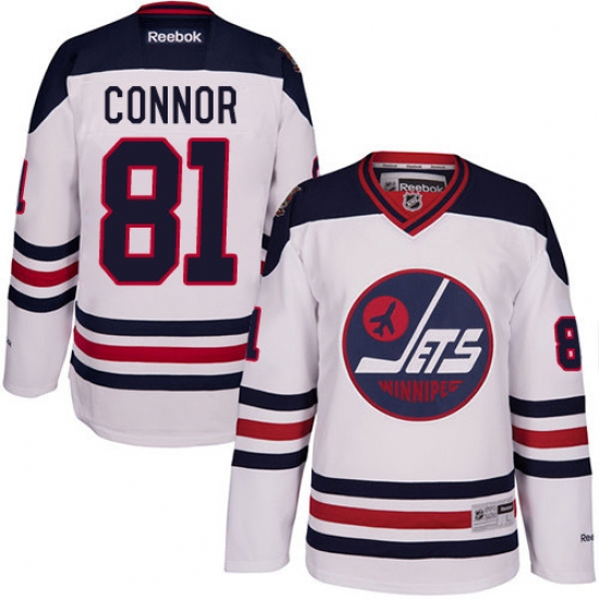 Men's Reebok Winnipeg Jets #81 Kyle Connor Premier White 2016 Heritage Classic NHL Jersey - Ujersey