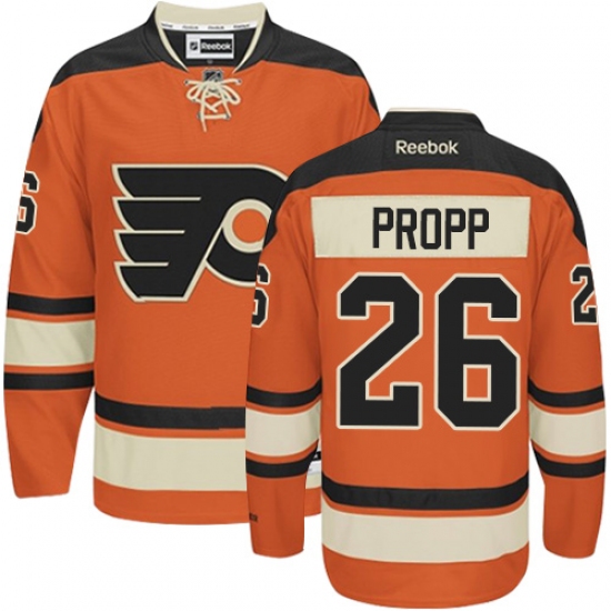 Women's Reebok Philadelphia Flyers #26 Brian Propp Premier Orange New Third NHL Jersey - Ujersey