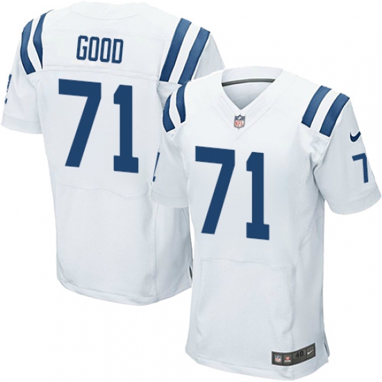 Men's Nike Indianapolis Colts #71 Denzelle Good Elite White NFL Jersey - Ujersey