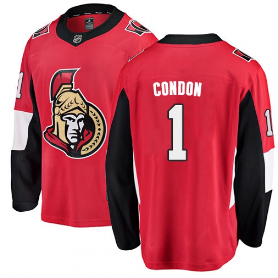 Youth Ottawa Senators #1 Mike Condon Fanatics Branded Red Home Breakaway NHL Jersey - Ujersey