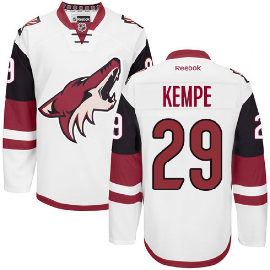 Youth Reebok Arizona Coyotes #29 Mario Kempe Authentic White Away NHL Jersey - Ujersey
