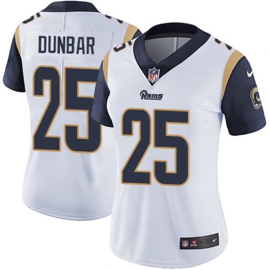 Women's Nike Los Angeles Rams #25 Lance Dunbar White Vapor Untouchable Limited Player NFL Jersey - Ujersey