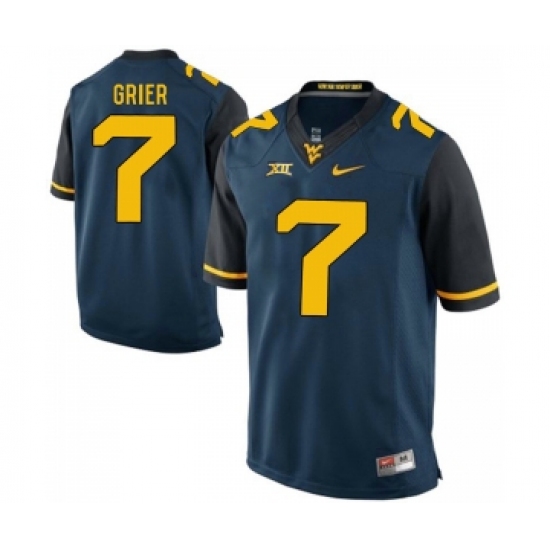 West Virginia Mountaineers 7 Will Grier Navy College Football Jersey - Ujersey
