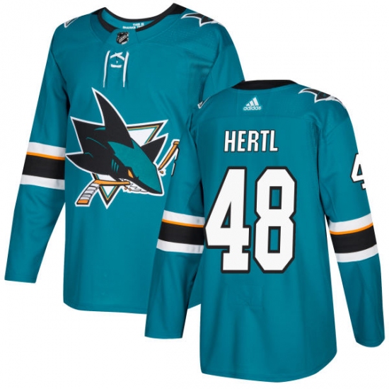 Men's Adidas San Jose Sharks #48 Tomas Hertl Premier Teal Green Home NHL Jersey - Ujersey
