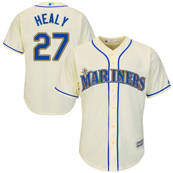Youth Majestic Seattle Mariners #27 Ryon Healy Replica Cream Alternate Cool Base MLB Jersey - Ujersey