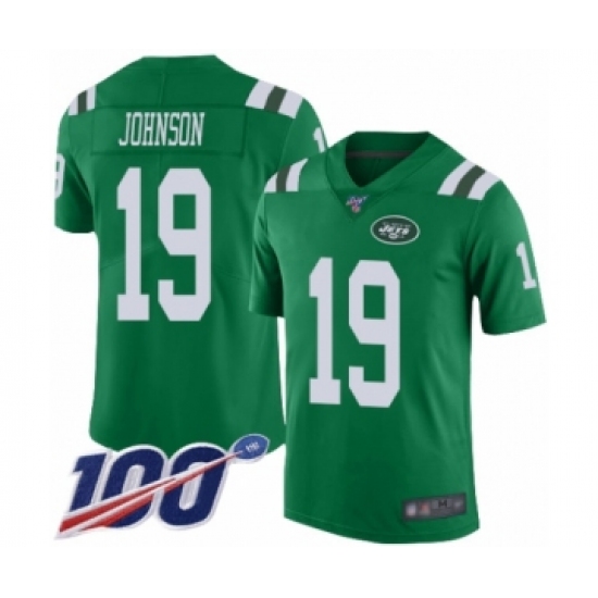 Men's New York Jets #19 Keyshawn Johnson Limited Green Rush Vapor Untouchable 100th Season Football Jersey - Ujersey