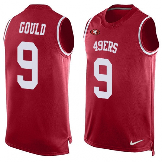 Men's Nike San Francisco 49ers #9 Robbie Gould Limited Red Player Name & Number Tank Top NFL Jersey - Ujersey