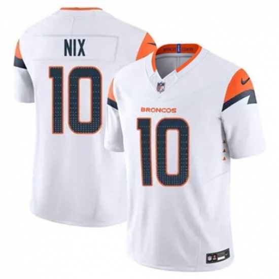 Youth Denver Broncos #10 Bo Nix White F U S E Vapor Limited Stitched Football Jersey - Ujersey