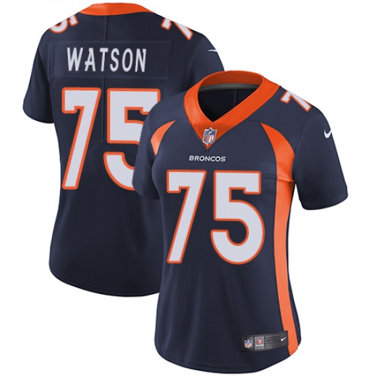Women's Nike Denver Broncos #75 Menelik Watson Navy Blue Alternate Vapor Untouchable Limited Player NFL Jersey - Ujersey