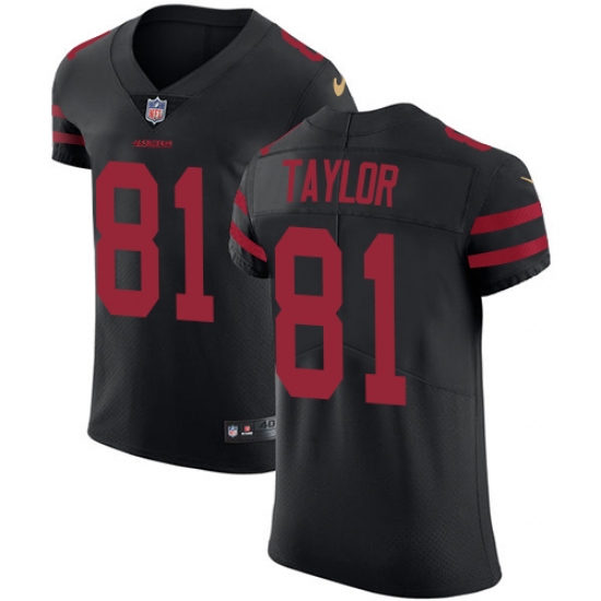 Men's Nike San Francisco 49ers #81 Trent Taylor Black Alternate Vapor Untouchable Elite Player NFL Jersey - Ujersey