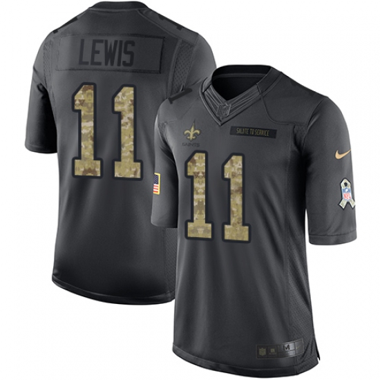 Men's Nike New Orleans Saints #11 Tommylee Lewis Limited Black 2016 Salute to Service NFL Jersey - Ujersey