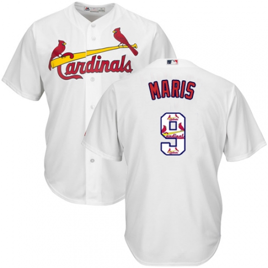Men's Majestic St. Louis Cardinals #9 Roger Maris Authentic White Team Logo Fashion Cool Base MLB Jersey - Ujersey