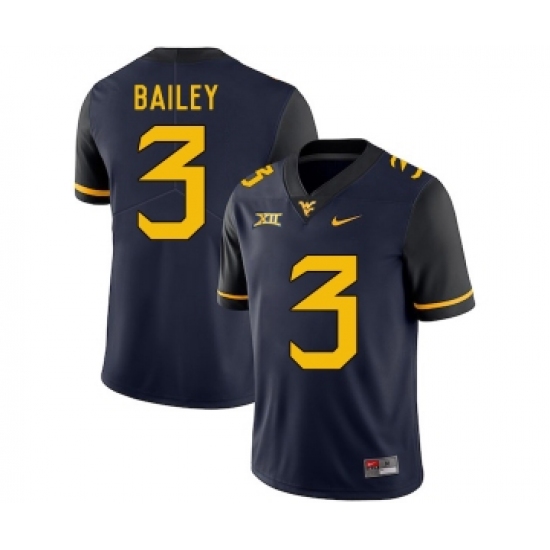 West Virginia Mountaineers 3 Stedman Bailey Navy College Football Jersey - Ujersey