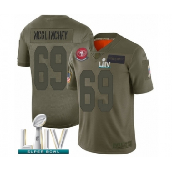 Men's San Francisco 49ers #69 Mike McGlinchey Limited Olive 2019 Salute to Service Super Bowl LIV Bound Football Jersey - Ujersey