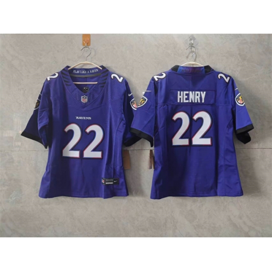 Women's Baltimore Ravens #22 Derrick Henry Black F.U.S.E. Vapor Football Jersey(Run Small) - Ujersey