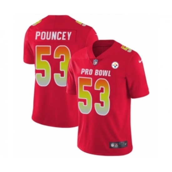 Men's Nike Pittsburgh Steelers #53 Maurkice Pouncey Limited Red AFC 2019 Pro Bowl NFL Jersey - Ujersey