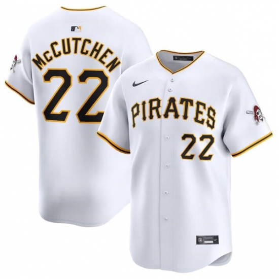 Men's Pittsburgh Pirates #22 Andrew McCutchen White Home Limited Baseball Stitched Jersey - Ujersey