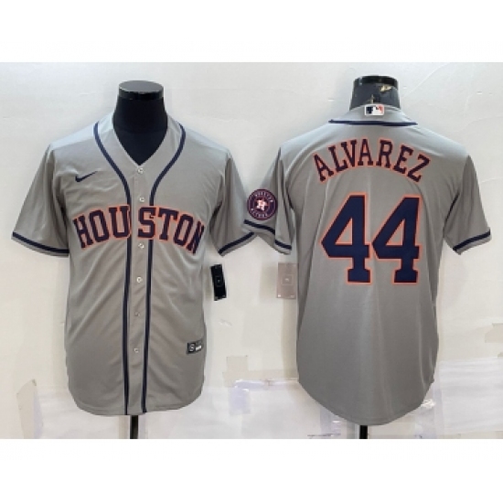 Men's Houston Astros #44 Yordan Alvarez Grey With Patch Stitched MLB Cool Base Nike Jersey - Ujersey