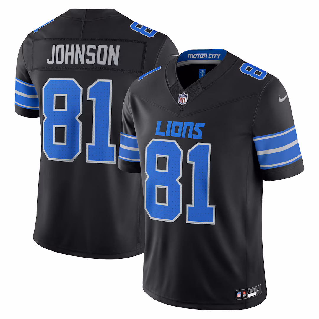 Men's Detroit Lions Calvin Johnson Nike Black Alternate Vapor F.U.S.E. Stitched Retired Limited Jersey - Ujersey