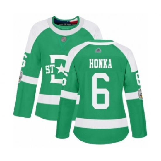 Women's Dallas Stars #6 Julius Honka Authentic Green 2020 Winter Classic Hockey Jersey - Ujersey