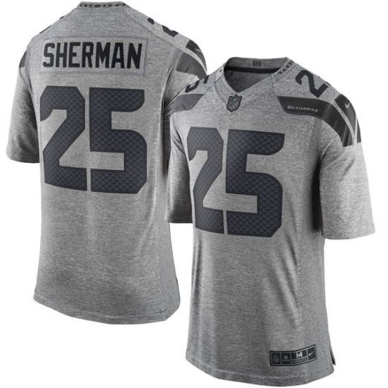 Men's Nike Seattle Seahawks #25 Richard Sherman Limited Gray Gridiron NFL Jersey - Ujersey