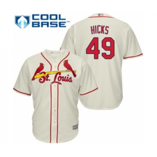 Youth St. Louis Cardinals #49 Jordan Hicks Authentic Cream Alternate Cool Base Baseball Player Jersey - Ujersey