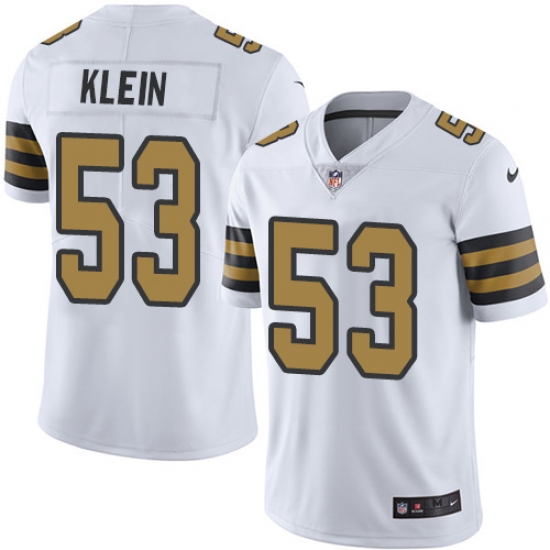 Youth Nike New Orleans Saints #53 A.J. Klein Limited White Rush NFL Jersey - Ujersey