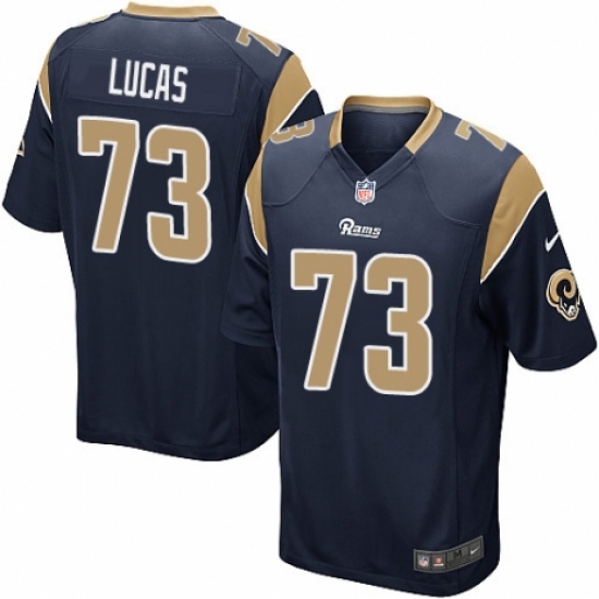 Men's Nike Los Angeles Rams #73 Cornelius Lucas Game Navy Blue Team Color NFL Jersey - Ujersey