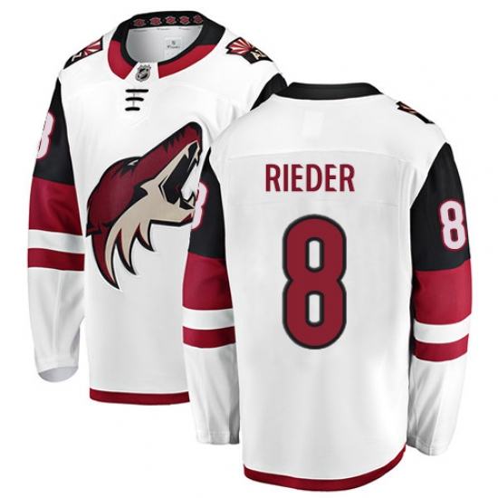 Youth Arizona Coyotes #8 Tobias Rieder Fanatics Branded White Away Breakaway NHL Jersey - Ujersey