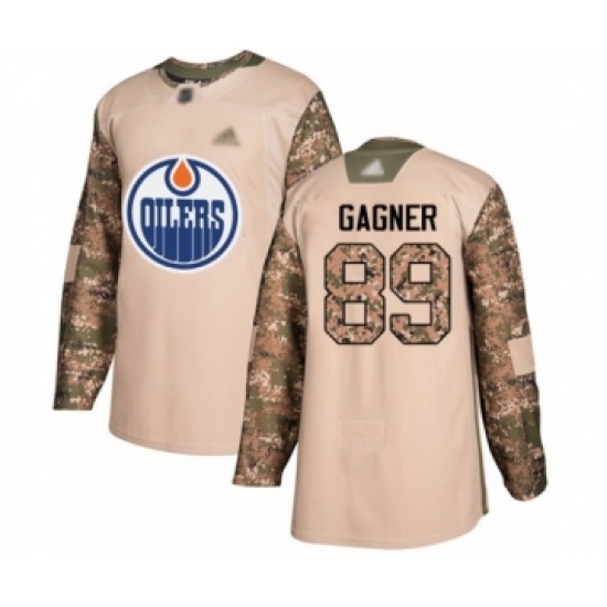 Men's Edmonton Oilers #89 Sam Gagner Authentic Camo Veterans Day Practice Hockey Jersey - Ujersey