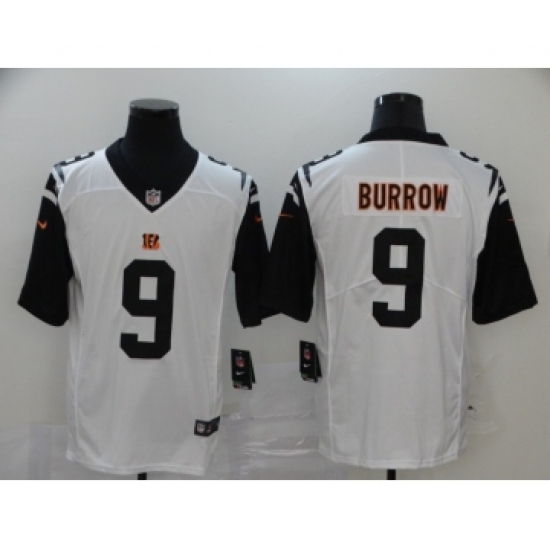 Men's Cincinnati Bengals #9 Joe Burrow White 2020 Color Rush Stitched NFL Nike Limited Jersey - Ujersey